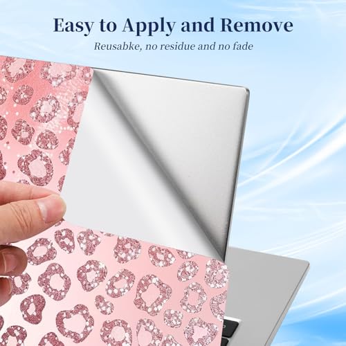 Universal Laptop Protective Skin,Trim-to-Fit Vinyl Sticker for 13–16 Inch Laptop,MacBook,Tablet & Notebook,Scratch-Proof Waterproof Cover,Pink Leopard Print - color: Pink Leopard Print