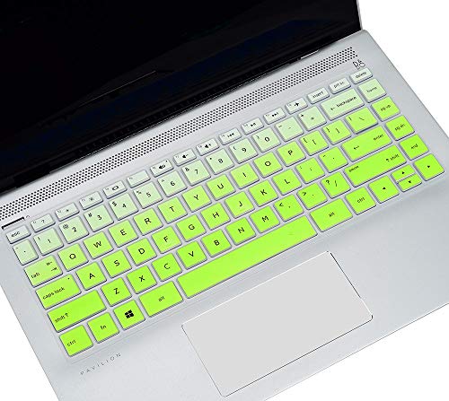 Keyboard Cover for HP Laptop 14/HP Pavilion 14-dq 14-cf/fq 14t-dq300/dq200 14-dq0052dx 14-dq5043cl 14-dq2078wm 14-dq0055dx 14-dq0002dx 14-dq1040wm 14-dq0057nr 14-dq2053cl dq1059wm dq1035cl Skin, Green - color: Ombre Green
