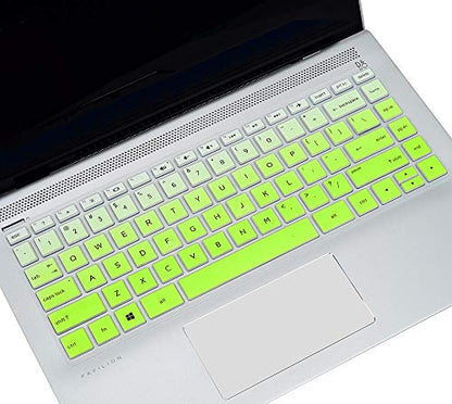 Keyboard Cover for HP Laptop 14/HP Pavilion 14-dq 14-cf/fq 14t-dq300/dq200 14-dq0052dx 14-dq5043cl 14-dq2078wm 14-dq0055dx 14-dq0002dx 14-dq1040wm 14-dq0057nr 14-dq2053cl dq1059wm dq1035cl Skin, Green - color: Ombre Green