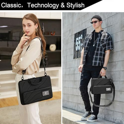 13-14 Inch Laptop Case Hard Shell, Protective Laptop Carrying Case with Stand for Heat Dissipation - color: Black, size: 13-14 Inch