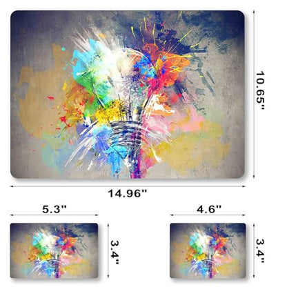 Laptop Decal Sticker Skin Cover, 11.6”12" 13" 13.3" 14" 15" 15.4" 15.6" Universal Laptop Netbook Vinyl Skin Sticker Cover Art Notebook Reusable Protector (2 Wrist Pad Included), Colorful Bulbs - color: Colorful bulbs