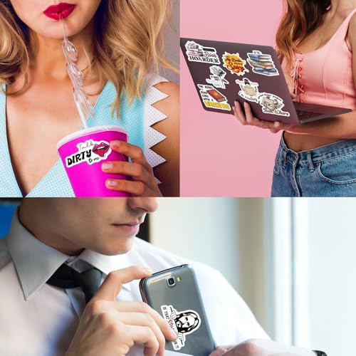 MiStar 62 PCS Book Stickers for Kindle Adult, Spicy Bookish Reading Dark Romance Booktok Dirty Sticker Pack for Ebook Reader Case Laptop Water Bottle Waterproof Vinyl Decal Gifts for Women - color: Smut