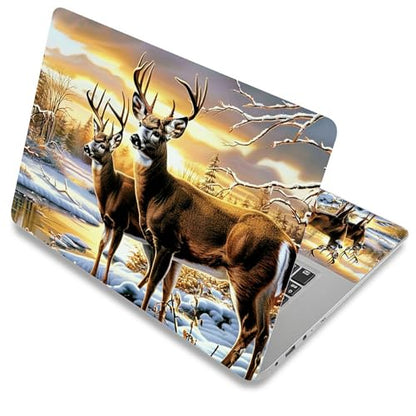 Laptop Skin Sticker Decal Cover,Two Deer in The Winter Snow | DIGTIALL Universal Laptop Skin Sticker, Waterproof Removable Notebook Decal Protector Cover for 12 13 14 15 Inch Laptops - color: Two Deer In The Winter Snow