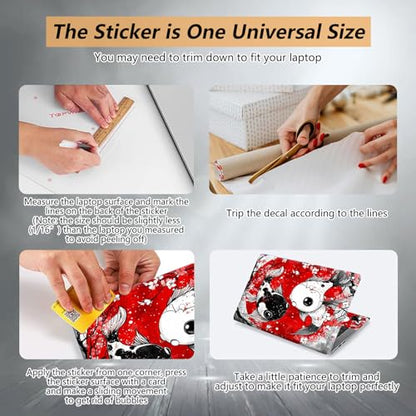 Laptop Skin Sticker for 12.1”-15.6“ Laptops (Fits 13”, 13.3”, 14”, 15”, 15.4”) | Protective Universal Reusable Vinyl Art Decal Cover | Waterproof & Scratch-Resistant-Japanese yin yang koi Fish - color: Japanese yin yang koi fish