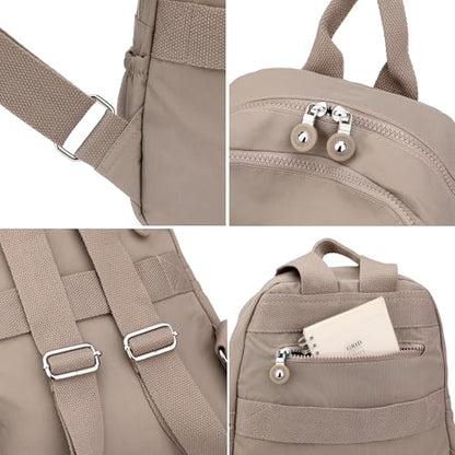 Tanweibago Mini Nylon Women Backpacks,11L Small Ladies backpacks Casual Lightweight Women Shopping Travel Daypack (Champagne) - color: Champagne