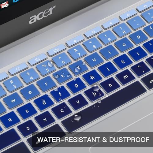 Keyboard Cover for Acer Chromebook Spin 11 311 C733 CP311 511 512/Chromebook 11 CB3-131 CB3-132 CP311 C738T CB5-132T/Chromebook Spin 713 CP713 R13 CB5-312T/Acer Chromebook 14 15 inch,Gradual Blue - color: Gradual Blue