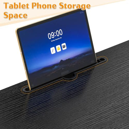 Overbed Table with Wheels, Adjustable Height and Length Bed Desk, Mobile Laptop for Bed, Recliner and Sofa, Rolling Hospital Tray Table for Adults and Seniors Black 100x40cm - color: Black 100x40cm