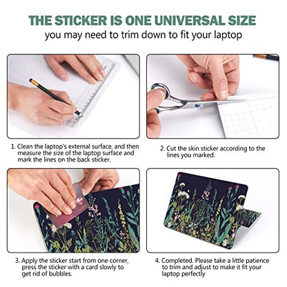 AIMSA Laptop Skin Sticker Decal, 12 13 13.3 14 15 15.4 15.6 inch Laptop Art Decal Protector Notebook Netbook PC 15.6" Universal Vinyl Cover, Flowers Plants - color: Flowers Plants