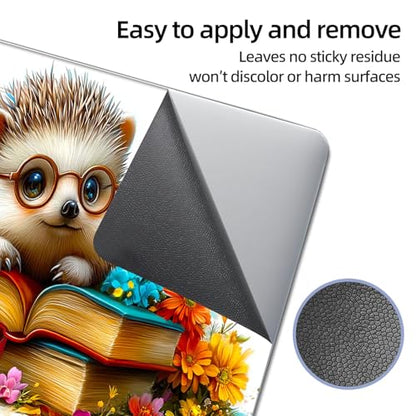 Universal Laptop Skin Sticker Decal, 12"-15.6" Aesthetic Vinyl Wrap, Cute Hedgehog Reading Books Waterproof Notebook Cover Art Protector for MacBook HP Dell Lenovo, Fits 13" 14" 15" 15.6" - color: Cute Hedgehog Reading Books
