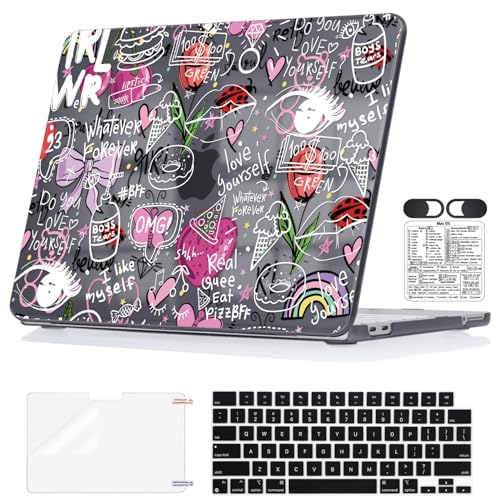 Graffiti Pattern Protective Case for 2026 MacBook Neo 13 Inch A3404 | Ultra-Thin Lightweight Hard Shell. Keyboard Cover, Screen Protector, Webcam Cover & Shortcut Sticker. Perfect for Students - color: Graffiti