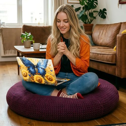 Monarch Butterfly Sunflowers Floral Universal Laptop Skin Sticker 3PCS,Protective Decal Trim-to-Fit 11.6" 13.3" 14" 15.6" Laptop Vinyl Cover,Removable Anti-Scratch Computer Decal Protector - color: Monarch Butterfly Sunflowers Floral