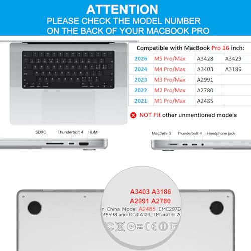 2PCS Trackpad Protector Cover for 2026-2021 Apple MacBook Pro 16 inch M5 M4 M3 M2 M1 Pro/Max A3428 A3429 A3403 A3186 A2780 A2991 Clear Anti Scratch Fingerprint Waterproof Touch Pad Skin Accessories - size: MacBook Pro 16" (2021+)