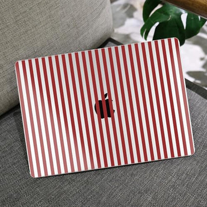 MEEgoodo Case for M5/M4/M3/M2 MacBook Air 15 inch Case 2026 2025 2024 2023, Laptop Shell Fit Model (A3448/A3241/A3114/A2941) for MacBook Air 15.3-inch, Red Stripes - color: Red Stripes