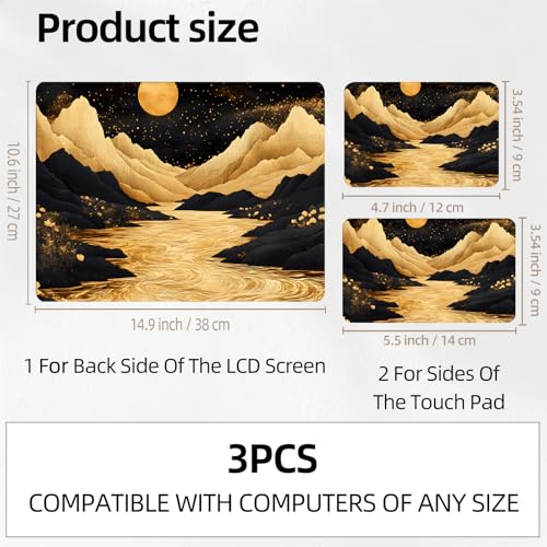 Golden River Canyon Universal Laptop Skin Sticker 3PCS, Protective Decal Trim-to-Fit 11.6" 13.3" 14" 15.6" Laptop Vinyl Cover, Removable Anti-Scratch Computer Decal Protector - color: Golden River Canyon