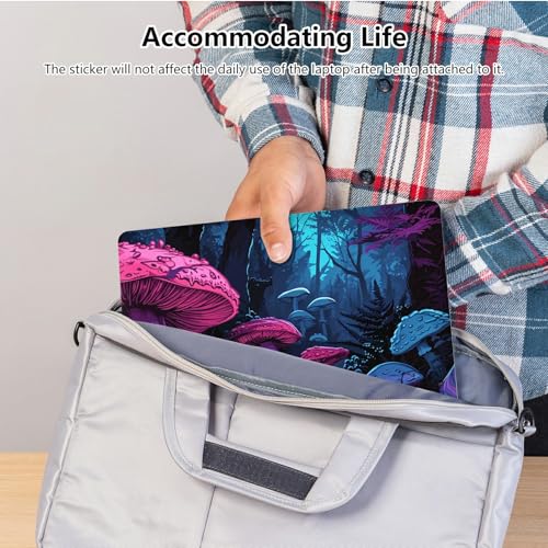 Universal Laptop Skin Sticker with 2 Wrist Pad Skins, Waterproof Scratch Resistant Vinyl Laptop Cover Decal, Cut to Fit for 11–15.6 Inch MacBook HP Dell Lenovo, Magic Mushroom - color: Magic Mushroom
