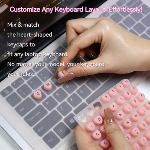 Long Nail Keyboard Stickers & Cover for Long Nails - 119 Keys Set, Fits 15-17 Inch Laptops, Portable Plastic Storage Case, Ideal Gift (Pink) - color: Cute Pink
