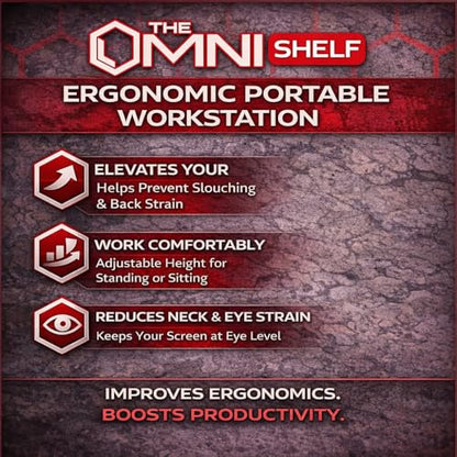 The OmniShelf Portable Workstation, Magnetic Toolbox, Laptop Stand w/ 50 lb Capacity, Hands Free Workstation, Attach to HVAC, Trucks, Walls, Poles etc. (Model # OSO1 - Magnets) - size: 1 Count
