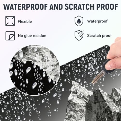 3Pcs Mountains Laptop Skin Sticker Snow-Capped Scenery Universal Removable Vinyl Stickers Fits for 12.1 13 14 15.6 16 Inch Waterproof Notebook Decal Cover Gift - color: Black and Silver