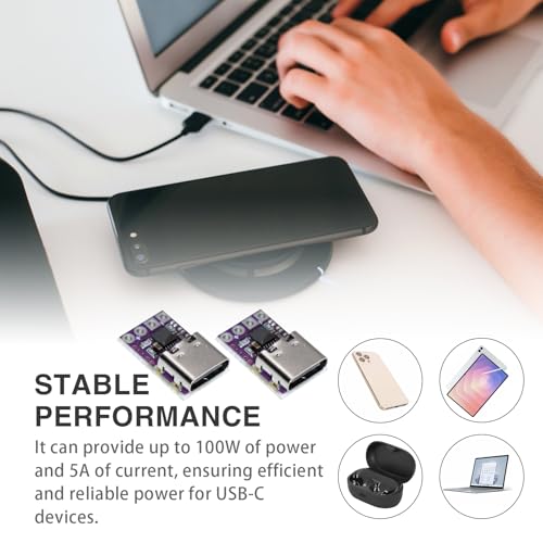 2PCS USB-C PD Trigger Board Module Supports PD 2.0 3.0 Output DC 5V9V12V20V 100W Suitable for Laptop Charge, DIY Power Banks, Power Supply Testing
