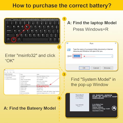 50WH WDX0R Laptop Battery Replacement for Dell Inspiron 13/15/17 5000/7000 5368 5378 7378 5568 5578 5580 5767 5770, Latitude 3180-3590, Vostro 5568 5468 Compatible WDXOR P69G 3CRH3 - size: WDX0R 8*4.5*0.25inch