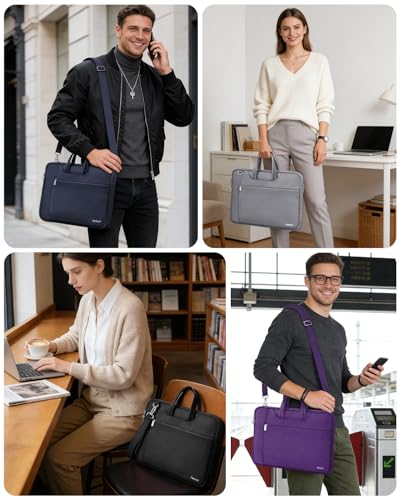 Ferkurn Laptop Case Bag Women Men Computer Sleeve with Shoulder Compatible with HP/Inspiron/Thinkpad/Vivobook/MSI/Surface, 15.6 inch, Blue - color: Navy Blue, size: 15.6 inch