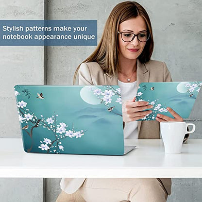 Laptop Skin Sticker Decal 15-15.6 Inches, Universal Reusable Vinyl Sticker for 12.1 13 13.3 14 15.4 Inches Netbook/Notebook PC, Waterproof & Scratch-Resistant (Birds,White Flowers) - color: Birds,White Flowers