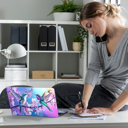 Laptop Skin Sticker Decal 12" 13" 13.3" 14" 15" 15.6",Waterproof Scratch Resistant Vinyl,Reusable Easy to Apply,for MacBook HP Dell Notebooks Netbooks Laptop,2 Wrist Pads,Flower Hummingbird - color: Flower Hummingbird