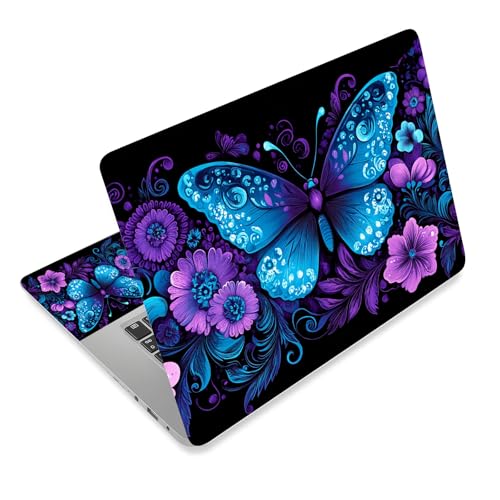 Aesthetic Laptop Skin Cover,12-15.6 Inch Universal Vinyl Sticker Decal,Waterproof Scratch-Resistant Notebook Wrap,Removable Residue-Free Protector,Butterfly Floral - color: Butterfly Floral
