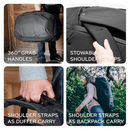Peak Design Travel Duffelpack 45-65L, Eclipse, Weatherproof Duffel Backpack, Expandable, Extra-Long Zip, Stowable Straps, Fits Packing & Camera Cubes, Versatile Bag for Travel & Adventure - color: Eclipse