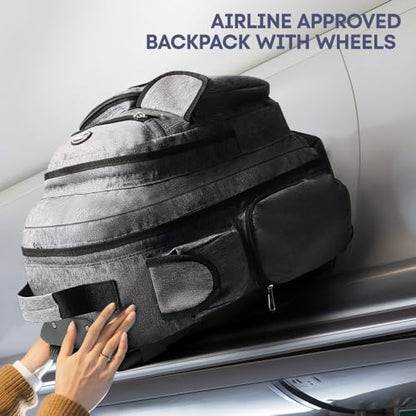 20" 2-in-1,Wheeled Travel Luggage Bag w/Telescopic Handle | Rolling Travel Luggage w/2 Wheels,Trolley Suitcase,Spacious Storage Design,2560-20''-Grey - color: JH-2560-Grey-20