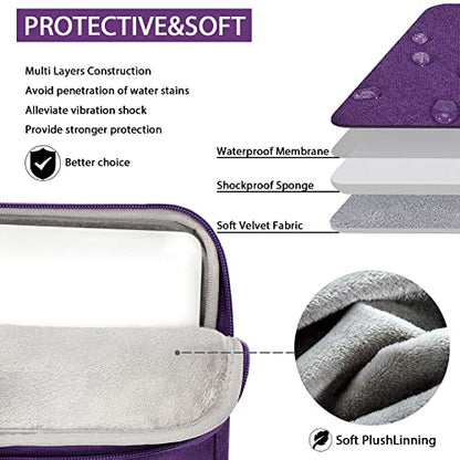 Voova Laptop Case 13 14 15 16 17 Inch with Shoulder Strap, Waterproof Laptop Bag Sleeve Slim Briefcase - color: Purple, size: 13-14 inch