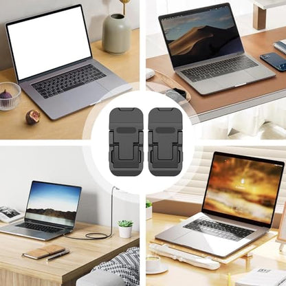 Foldable Laptop Stand Multipurpose Compact Folding | Small for Home, Company, Travel, Desk - Foldable Notebook Stand, Multipurpose Portable Desk Riser, Travel Compact Foldable - size: Double gear black