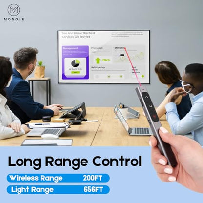 LaserClass 2 Safe Red Laser (≤1mW) Pointer Remote for Keynote, Laptops, and Google Slides — Supports Hyperlinks (Gray Pen/Red/USB Interface)