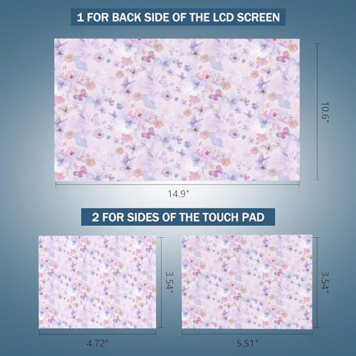 Laptop Skin Sticker 12.1 13 13.3 14 15 15.6 Inches Netbook Sticker Decal Reusable Universal Notebook PC Art Personalized Protector by AORTDES (AD-NEK-77 Flowers & Butterflies) - color: Flowers & Butterflies