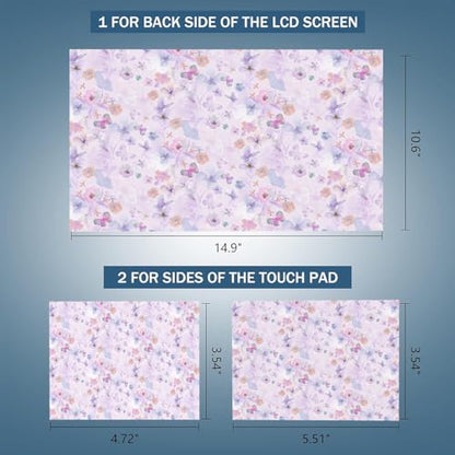 Laptop Skin Sticker 12.1 13 13.3 14 15 15.6 Inches Netbook Sticker Decal Reusable Universal Notebook PC Art Personalized Protector by AORTDES (AD-NEK-77 Flowers & Butterflies) - color: Flowers & Butterflies