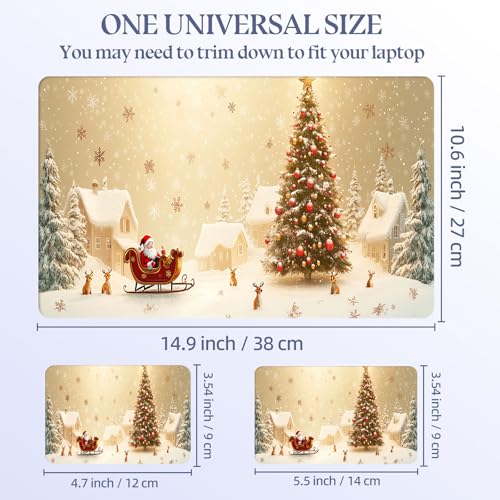 Universal Laptop Skin Sticker Decal,15.6 Inch Laptop Vinyl Cover for 13" 14" 15.6" Laptop,Scratch-Resistant Waterproof Protector Wrap,Reusable with Wrist Pads,Magical Christmas Santa Scene - color: Magical Christmas Santa Scene