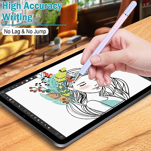Stylus Pens for Touch Screens, 4 Pcs High Precision Disc Stylus with Magnetic Cap, 2 in 1 Stylus Pen Compatible with iPhone, iPad Pro, Mini, Air and Samsung Tablets - color: Gradient
