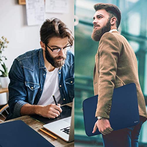Laptop Sleeve 17 inch, Resistant Neoprene Laptop Sleeve/Notebook Computer Pocket Case/Tablet Briefcase Carrying Bag Compatible for Asus/Dell/Fujitsu/HP/Sony/Acer - (Dark Blue) - color: Dark Blue, size: 17.3 inch