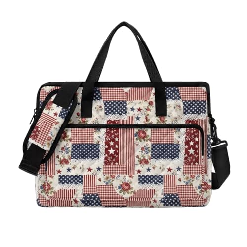 Laptop Sleeve, Laptop Cover with Adjustable Strap Computer Bag Tablet Notebook Sleeves Handbag Messenger Briefcase - color: American Flag Design