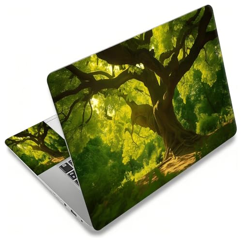 Laptop Skin Sticker Decal, Universal Reusable Vinyl Laptop Cover for 12" 13" 13.3" 14" 15" 15.4" 15.6" Notebook PC, Waterproof Scratch-Resistant with 2 Wrist Pads, Easy to Apply & Remove,Forest Tree - color: Forest Tree