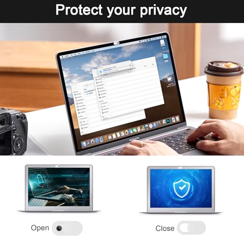 Privacy Cover Slider Stickers for Laptop Tablet Phone Front Area Adhesive Tabs for Office Study Meeting Device Use 1.0 x 0.4 Inch(white,5 PCS) - color: White-5 PCS