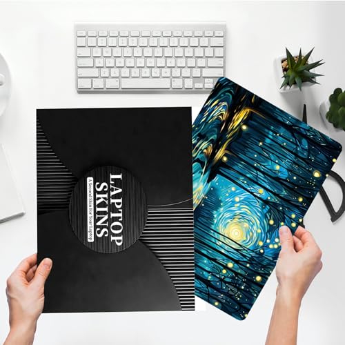 Universal Laptop Skin Sticker with 2 Wrist Pad Skins, Waterproof Scratch Resistant Vinyl Laptop Cover Decal, Cut to Fit for 11–15.6 Inch MacBook HP Dell Lenovo, Dreamy Starry Night - color: Dreamy Starry Night