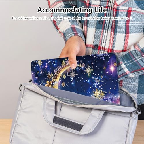 Universal Laptop Skin Sticker with 2 Wrist Pad Skins, Waterproof Scratch Resistant Vinyl Laptop Cover Decal, Cut to Fit for 11–15.6 Inch MacBook HP Dell Lenovo, Art Moon - color: Art Moon