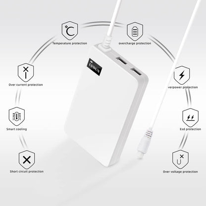 Universal Laptop Charger 90W 65W 45W with 12 Tips for HP Acer Lenove Dell Samsung Gateway Notebook Sony JBL IBM Fujitsu Ultrabook AC Power Adapter 4.9 Ft, DC 18.5V 19V 19.5V 20V- White