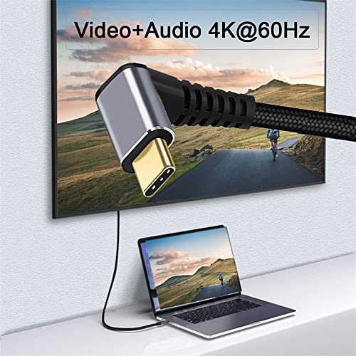 cablecc Type-C USB-C Male 90 Degree Up Down Angled to Male USB3.1 10Gbps 100W Data Cable for Laptop Phone 50CM - style: UP Angled-50CM