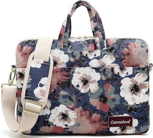 Camellia Pattern Laptop Shoulder Messenger Case Bag With 270 Degree Rebound Bubble Protection For Macbook Pro 15 and 15 inch-15.6 inch Laptop - color: ‎camellia(270 Cushioned)