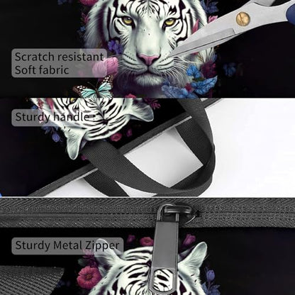 Laptop Bag,14 15 15.6 inch Laptop Case Sleeve,Computer Sleeve with Handle for Women Men,Carrying Case for MacBook,Dell,Lenovo,Notebook Computer,Cute White Tiger - color: Cute White Tiger