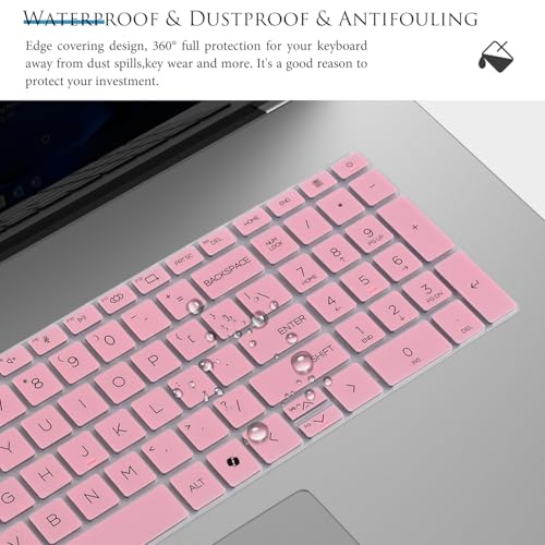 Keyboard Cover for HP OmniBook 7 Laptop 16-ay 16-az 16-az0097nr 16-ay0087nr 16t-ay000 16t-az000 16", HP OmniBook 7 17-dc0097nr 17-dc0037nr 17t-dc000 17.3" Skin(Not fit Omnibook X 17-dd 17t-dd)-Pink - color: Pink