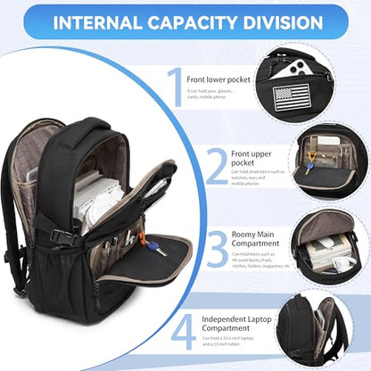 Wotony Military tactical backpack Laser-Cut MOLLE Webbing, backpack for men small tactical assault bag (Blue, 20 inch) - color: Blue, size: 20 inch