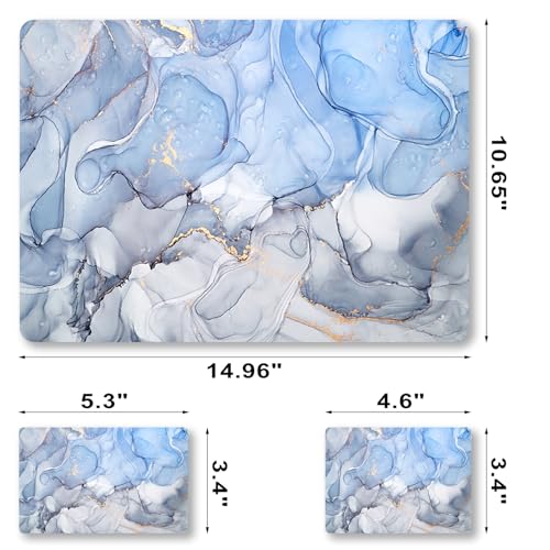 Laptop Decal Sticker Skin Cover, 11.6”12" 13" 13.3" 14" 15" 15.4" 15.6 inch Laptop Netbook Vinyl Skin Sticker Cover Art Notebook PC Protector (2 Wrist Pad Included), Removable Reusable, Blue Marble - color: Blue Marble